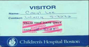 Visitor ID card
